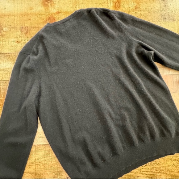 Black Brown 100% Cashmere V-Neck Sweater BLACK XXL - Picture 7 of 7